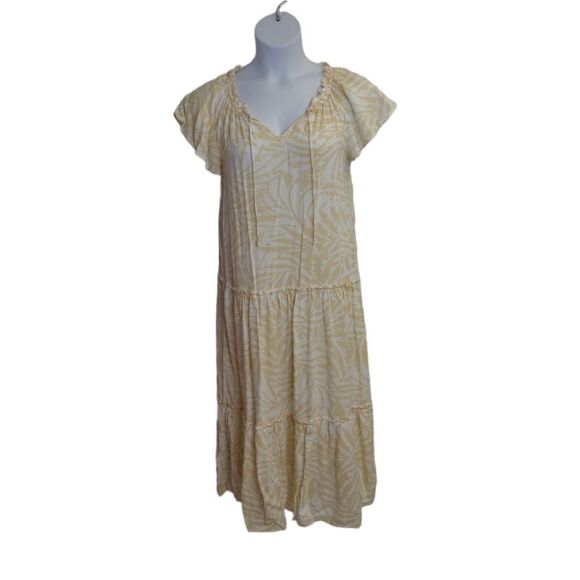 PATRONS OF‎ PEACE tiered cream and white seaside flowy midi dress S - Picture 3 of 14